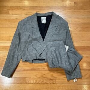 Vintage Gray Hombre Cropped Suit and Shorts Deadstock